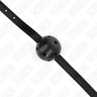 Kink - bola respirável preta simplicity 4,5 cm mordaça 62 x 1,5 cm kink collar & gag caliente. Pt