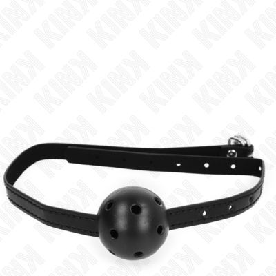 Kink - bola respirável preta simplicity 4,5 cm mordaça 62 x 1,5 cm kink collar & gag caliente. Pt