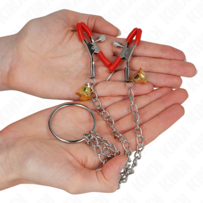 Alternative view of KINK - BELL TRIPLE NIPPLE AND CLIT CAMPS VERMELHO COM CORRENTE 30 CM