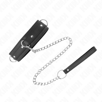 Kink - colar com trela 65 cm 3 anéis modelo 1 ajustável 38-49 cm x 5 cm kink collar & gag caliente. Pt