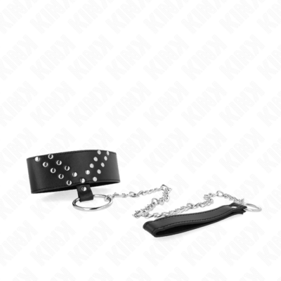 Kink - colar com cinto 65 cm com rebite v ajustável 36-43 cm x 5 cm kink collar & gag caliente. Pt