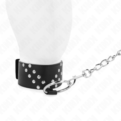 Kink - colar com cinto 65 cm com rebite v ajustável 36-43 cm x 5 cm kink collar & gag caliente. Pt