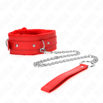 Alternative view of KINK - COLAR COM TRELA 65 CM COM RESTRIÇÕES VERMELHO 36-42 CM X 5,5 CM