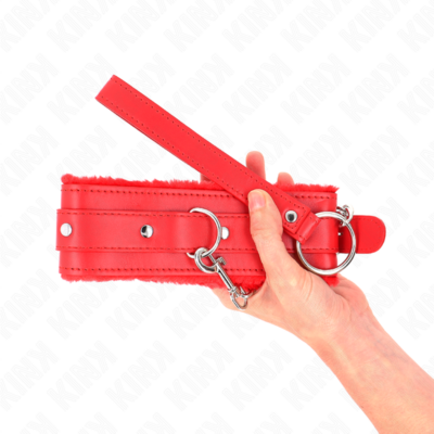 Kink - colar com trela 65 cm com restrições vermelho 36-42 cm x 5,5 cm kink collar & gag caliente. Pt