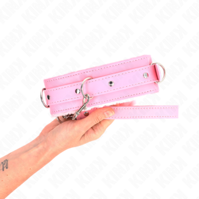 Kink - colar com trela 65 cm com restrições rosa 36-42 cm x 5,5 cm - image 3