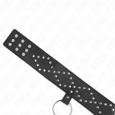 Kink - colar 65 cm com trela com pregos prata modelo 3 ajustável 36-43 cm x 5 cm kink collar & gag caliente. Pt
