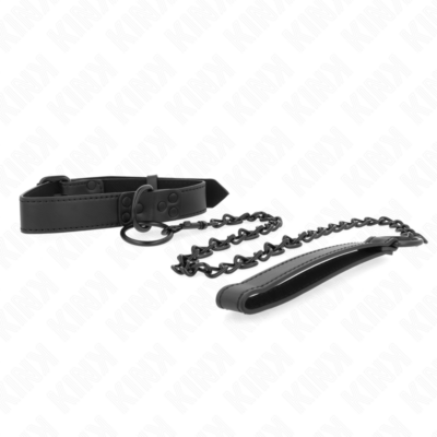 Kink - colar com trela escura 65 cm ajustável 37-54 cm x 3 cm kink collar & gag caliente. Pt