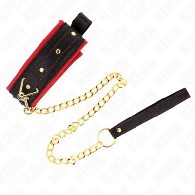 Kink - colar com trela de tecido liso ajustável 33-48 cm x 5,7 cm kink collar & gag caliente. Pt