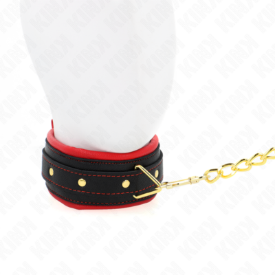 Kink - colar com trela de tecido liso ajustável 33-48 cm x 5,7 cm kink collar & gag caliente. Pt
