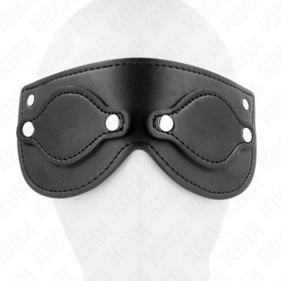 Kink - máscara de couro com coberturas de olhos destacáveis 22 x 9 cm kink masked allure caliente. Pt