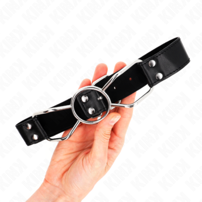 Kink - mordaça boca de aranha 60 x 3 cm tamanho m 4,5 cm kink collar & gag caliente. Pt