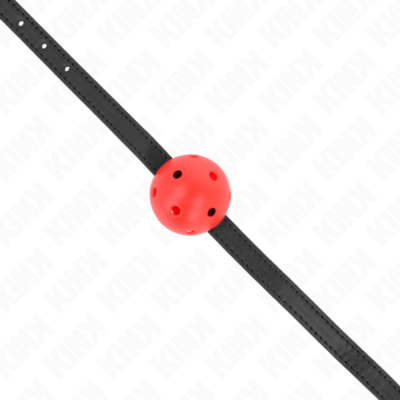 Kink - simplicity vermelho respirável 4,5 cm bola mordaça 62 x 1,5 cm kink collar & gag caliente. Pt