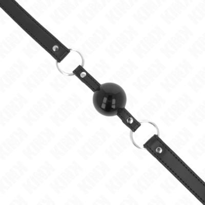 Kink - mordaça bola tpe 4 cm com fechadura preta 60 x 2 cm kink collar & gag caliente. Pt
