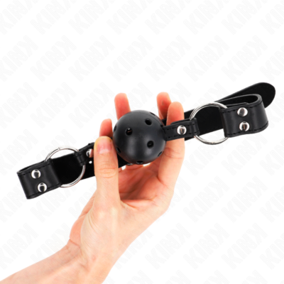 Alternative view of KINK - BOLA RESPIRÁVEL 4 CM MORDAÇA COM REBITE DUPLO MODELO 1 PRETO 62,5 x 2,5 CM AJUSTÁVEL 42-58 CM