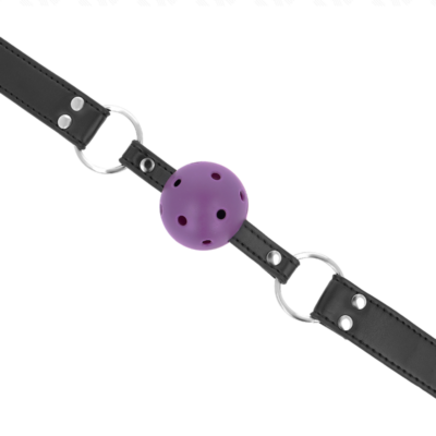 Kink - bola respirável 4 cm mordaça com rebite duplo roxo 62,5 x 2,5 cm ajustável 42-58 cm kink collar & gag caliente. Pt