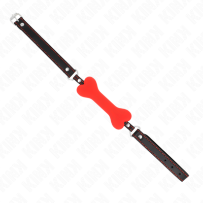 Kink - osso vermelho 12 cm mordaça 63 x 2 cm kink collar & gag caliente. Pt