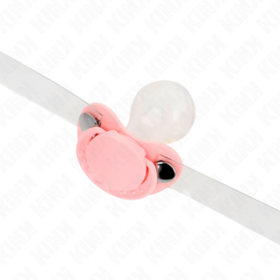 Kink - mordaça em forma de chupeta rosa 5,5 x 4 cm ajustável 43-60 cm kink collar & gag caliente. Pt