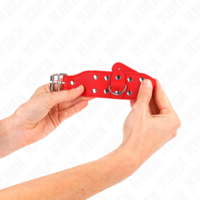 Kink - pulseiras com linha dupla de pregos ajustáveis vermelho kink wrist restraint caliente. Pt
