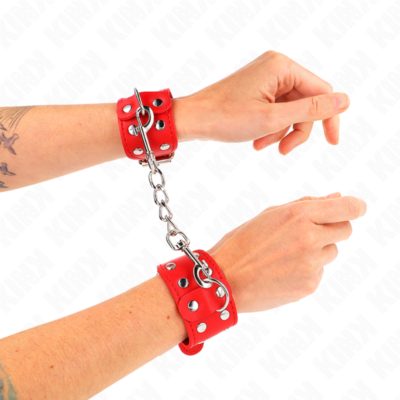 Kink - pulseiras com linha dupla de pregos ajustáveis vermelho kink wrist restraint caliente. Pt
