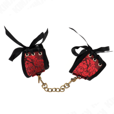 Alternative view of KINK - ALMOFADAS DE PULSO SCANDAL VERMELHO-PRETO DETALHES DE RENDA 24,5 CM X 6,5 CM