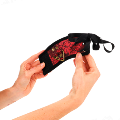 Kink - almofadas de pulso scandal vermelho-preto detalhes de renda 24,5 cm x 6,5 cm kink wrist restraint caliente. Pt