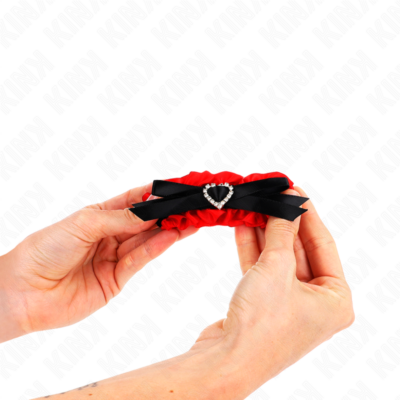 Kink - retenções de pulso elásticas de renda detalhes do coração vermelho ajustáveis 22-35 cm kink wrist restraint caliente. Pt