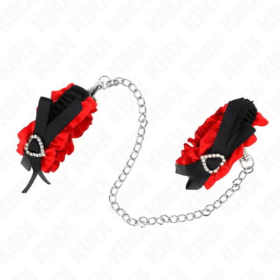 Alternative view of KINK - RETENÇÕES DE PUNHO ELÁSTICAS DE RENDA DETALHES DE CORAÇÃO VERMELHO AJUSTÁVEIS 22-35 CM