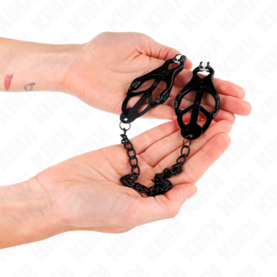 Kink - pinças de trevo japonês com corrente preta 30 cm kink nipple grip caliente. Pt