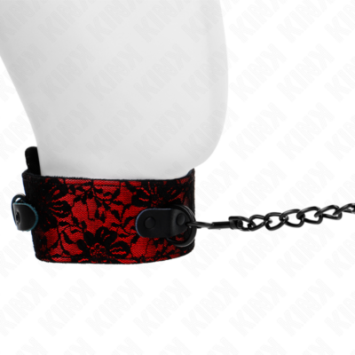 Kink - colar de renda com cinto com cinto de couro real 105 cm / 44 x 5,5 cm kink collar & gag caliente. Pt