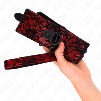 Kink - colar de renda com cinto com cinto de couro real 105 cm / 44 x 5,5 cm kink collar & gag caliente. Pt