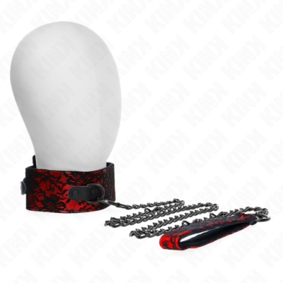 Kink - colar de renda com cinto com cinto de couro real 105 cm / 44 x 5,5 cm kink collar & gag caliente. Pt