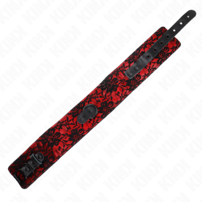 Kink - colar de renda com cinto com cinto de couro real 105 cm / 44 x 5,5 cm kink collar & gag caliente. Pt