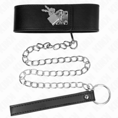 Kink - colar com cinto 65 cm com alça larga preta ajustável 33,5-41 cm x 5 cm kink collar & gag caliente. Pt