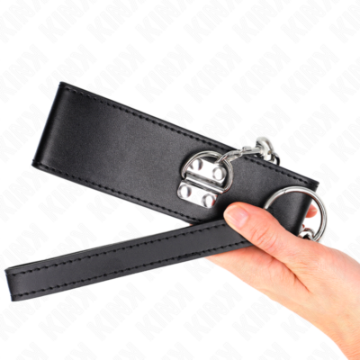Kink - colar com cinto 65 cm com alça larga preta ajustável 33,5-41 cm x 5 cm kink collar & gag caliente. Pt