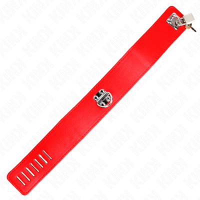 Kink - colar com cinto 65 cm com alça larga vermelha ajustável 33,5-41 cm x 5 cm kink collar & gag caliente. Pt