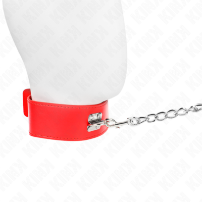 Kink - colar com cinto 65 cm com alça larga vermelha ajustável 33,5-41 cm x 5 cm kink collar & gag caliente. Pt