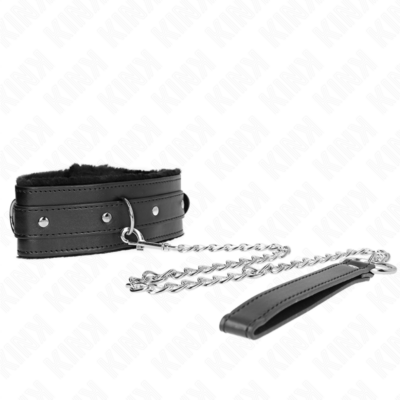 Kink - colar com trela 65 cm com restrições preto 36-42 cm x 5,5 cm kink collar & gag caliente. Pt