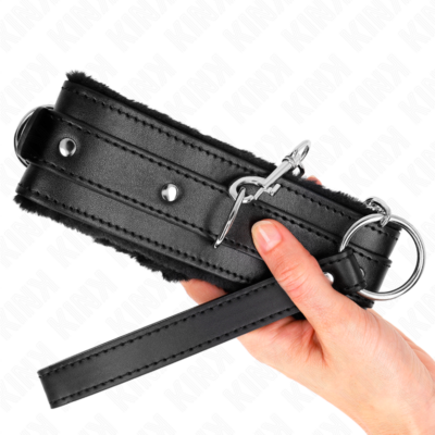Kink - colar com trela 65 cm com restrições preto 36-42 cm x 5,5 cm kink collar & gag caliente. Pt