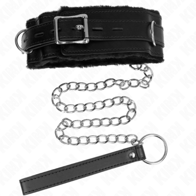 Kink - colar com trela 65 cm com restrições preto 36-42 cm x 5,5 cm kink collar & gag caliente. Pt