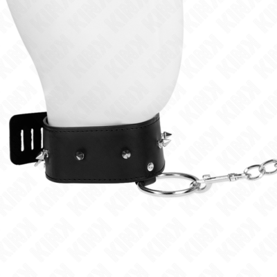 Kink - colar 65 cm com trela com pregos prata modelo 2 ajustável 36-43 cm x 5 cm kink collar & gag caliente. Pt
