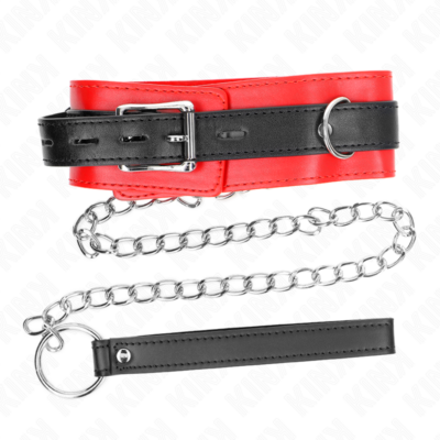 Kink - colar com cinto 65 cm com alça vermelha 54 x 4,5 cm kink collar & gag caliente. Pt