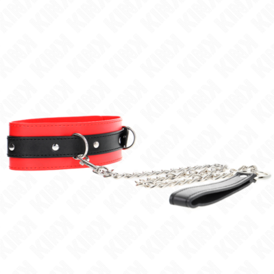 Kink - colar com cinto 65 cm com alça vermelha 54 x 4,5 cm kink collar & gag caliente. Pt
