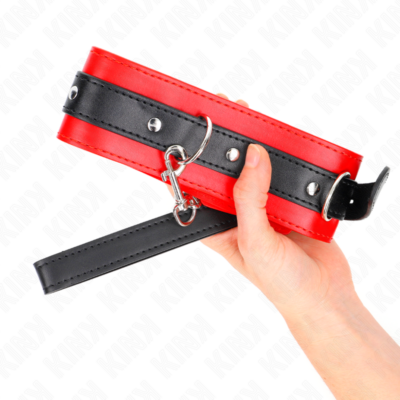 Kink - colar com cinto 65 cm com alça vermelha 54 x 4,5 cm kink collar & gag caliente. Pt
