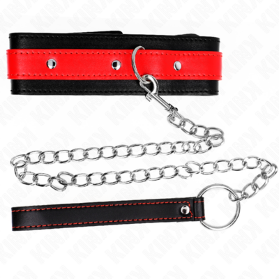 Kink - colar com alça vermelha 65 cm ajustável 36-43 cm x 5 cm kink collar & gag caliente. Pt