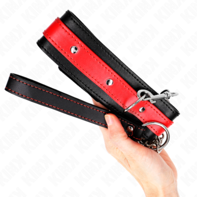 Kink - colar com alça vermelha 65 cm ajustável 36-43 cm x 5 cm kink collar & gag caliente. Pt
