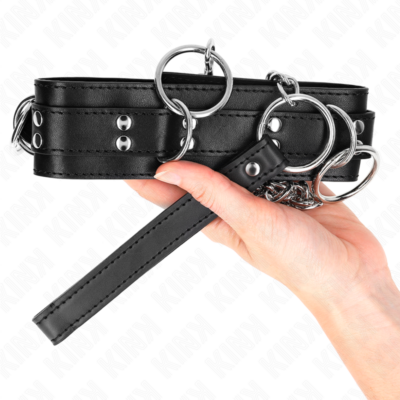 Kink - colar de escravidão de 3 anéis com alça 80 cm 53 x 5 cm kink collar & gag caliente. Pt