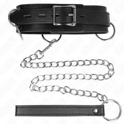 Kink - colar de escravidão de 3 anéis com alça 80 cm 53 x 5 cm kink collar & gag caliente. Pt