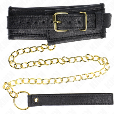 Kink - colar com esponja alça de imitação de couro modelo 1 ajustável 37-54 cm x 3 cm kink collar & gag caliente. Pt