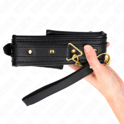 Kink - colar com esponja alça de imitação de couro modelo 1 ajustável 37-54 cm x 3 cm kink collar & gag caliente. Pt