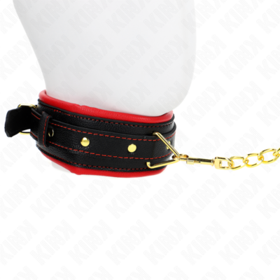 Kink - colar com esponja alça de imitação de couro modelo 2 ajustável 37-54 cm x 3 cm kink collar & gag caliente. Pt